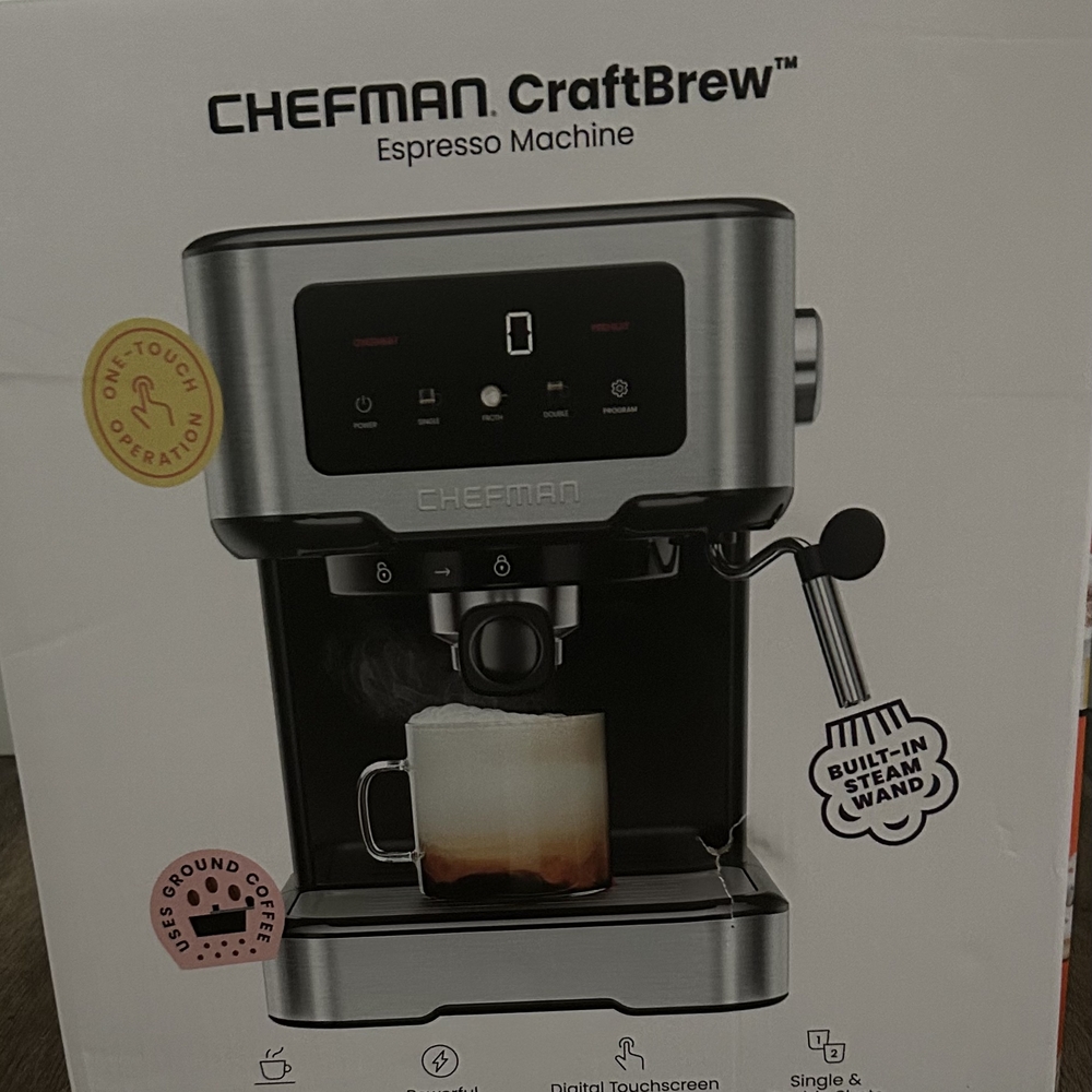 Chefman CraftBrew Espresso Machine - Silver and Black